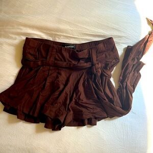Vintage Bebe Brown Skort with Wrap Tie